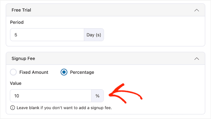 Charging a one-time setup fee on your e-Commerce site