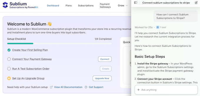 An example of a context-aware AI chat window inside the WordPress dashboard An example of a context-aware AI chat window inside the WordPress dashboard