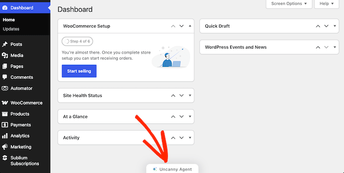 Launching an AI assistant directly in the WordPress dashboard Launching an AI assistant directly in the WordPress dashboard