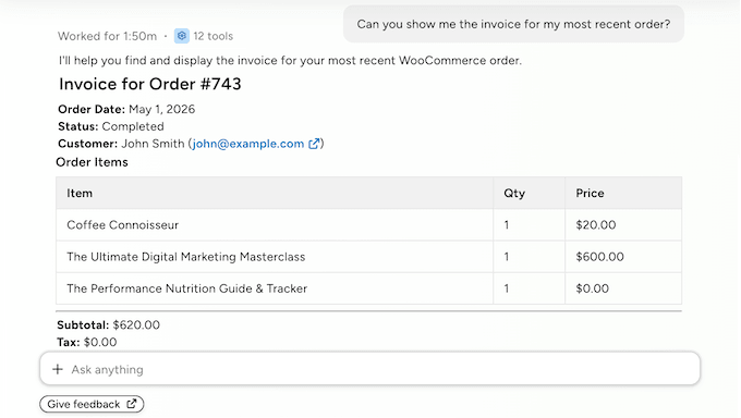 Retrieving WooCommerce data using Uncanny Agent Retrieving WooCommerce data using Uncanny Agent