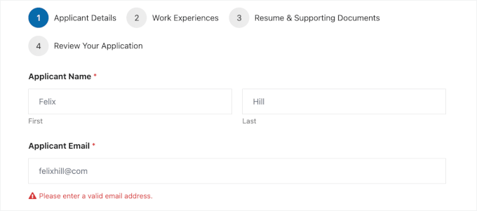 Run a test on the form Run a test on the form