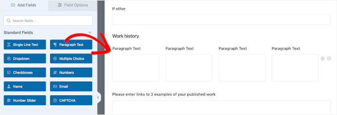 Adding paragraph fields to the repeater Adding paragraph fields to the repeater