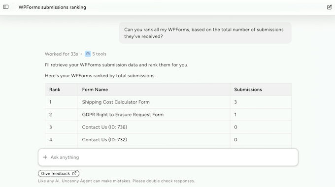 Fetching form data using an AI assistant Fetching form data using an AI assistant