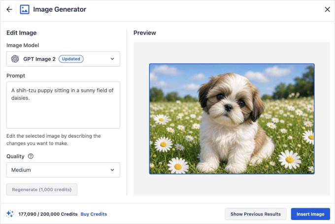 AI image generator in All in One SEO