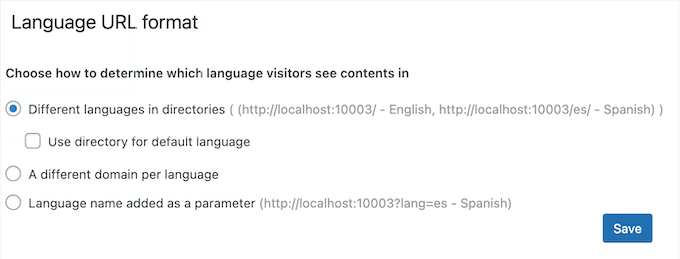 Configurarea formatului URL-ului pentru mai multe limbi în WPML