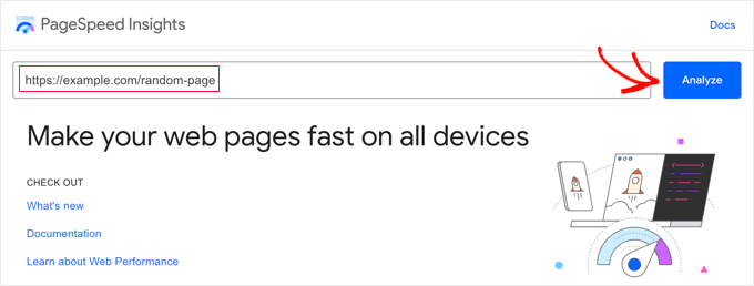 The Google PageSpeed Insights tool The Google PageSpeed Insights tool