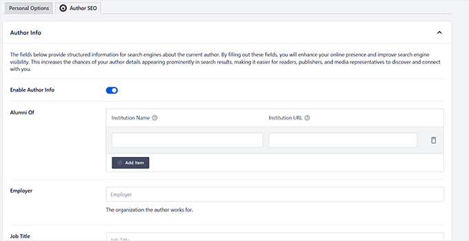 Add author info to your site with AIOSEO Add author info to your site with AIOSEO