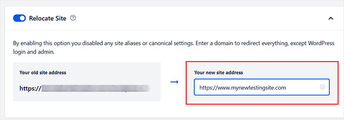 AIOSEO'da tam site yönlendirmesi için yeni bir site adresi ekleyin All in One SEO Pro'da tam site yönlendirmesi ayarlayın