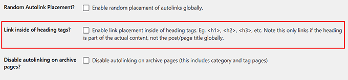 Disable affiliate links inside heading tags with ThirstyAffiliates Disable affiliate links inside heading tags with ThirstyAffiliates