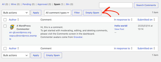 Bulk deleting spam comments on your website, blog, or online store 