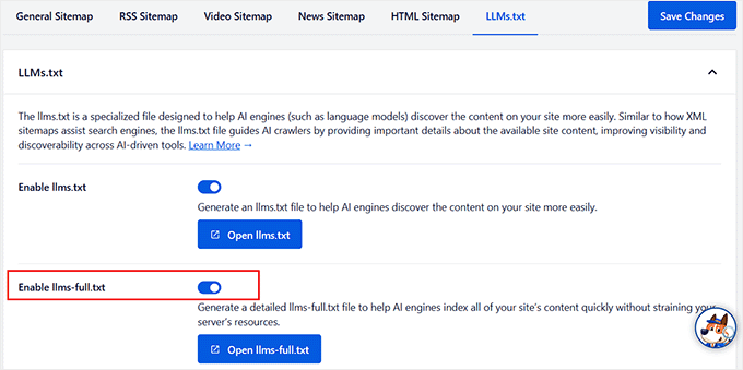 Enable full LLMS text with AIOSEO Enable full LLMS txt with AIOSEO