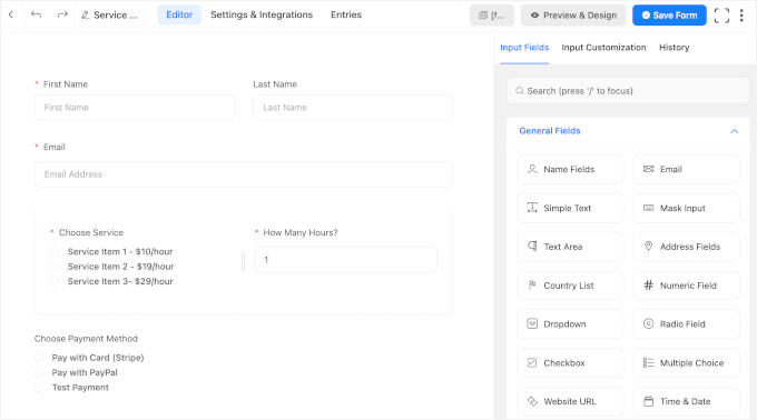 Fluent Forms' editor Fluent Forms' editor