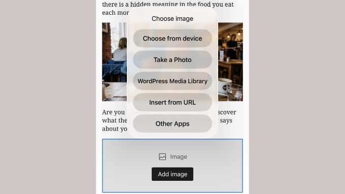 Adăugarea unei imagini la o postare folosind aplicația mobilă WordPress Adăugarea unei imagini la o postare folosind aplicația mobilă WordPress