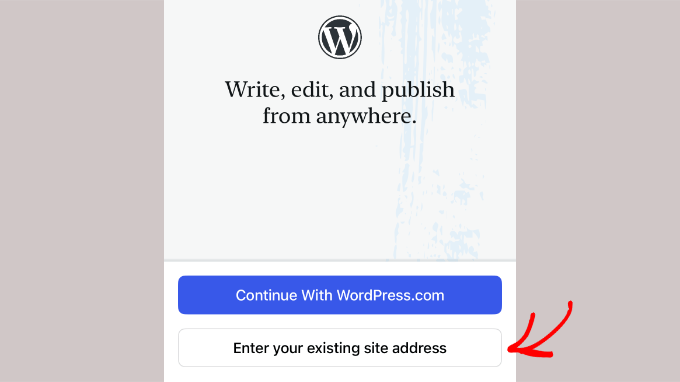 Introduceți adresa existentă a site-ului dvs. în aplicația mobilă WordPress Introduceți adresa existentă a site-ului dvs. în aplicația mobilă WordPress
