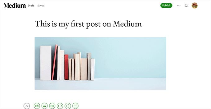 Post editor in Medium