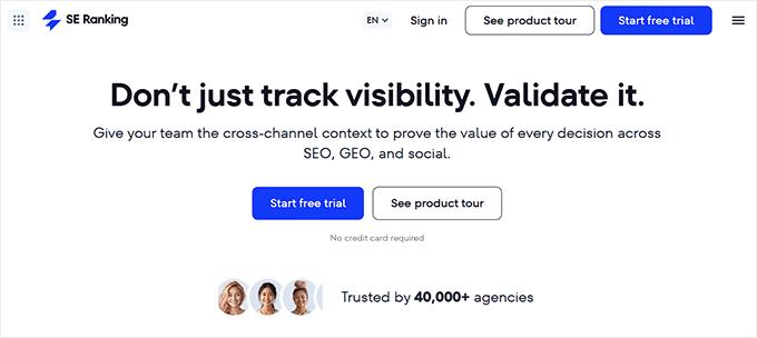 SE Ranking website SE Ranking website