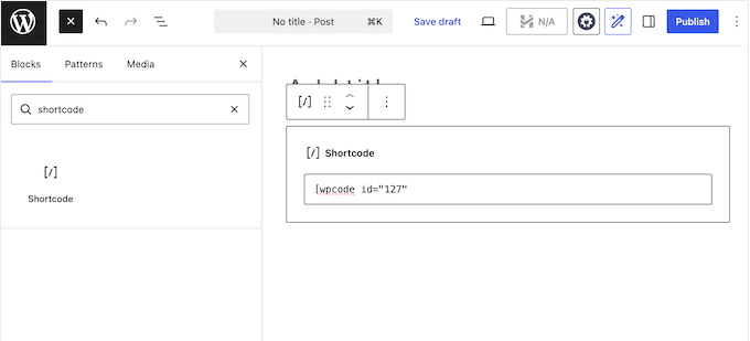 shortcode-block-wordpress Ajout d'un bloc de shortcode à votre site WordPress