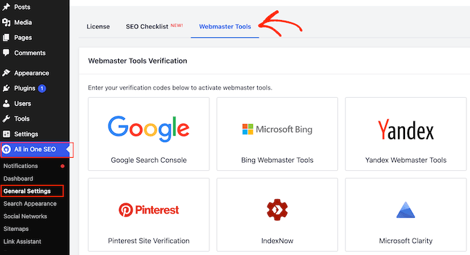 AIOSEOの無料バージョンを使用してウェブサイトの所有権を確認する方法 AIOSEOの無料バージョンを使用してウェブサイトの所有権を確認する方法