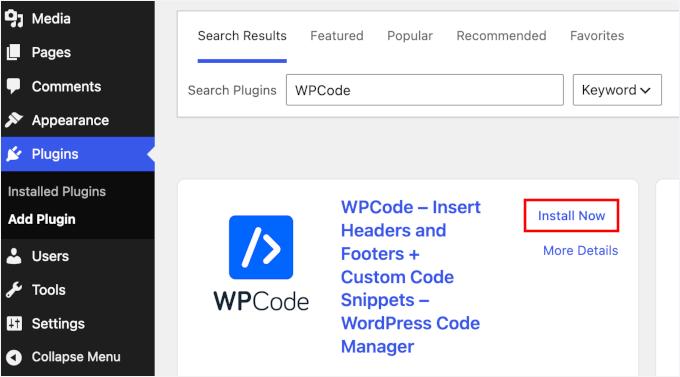 Instalarea WPCode Instalarea WPCode