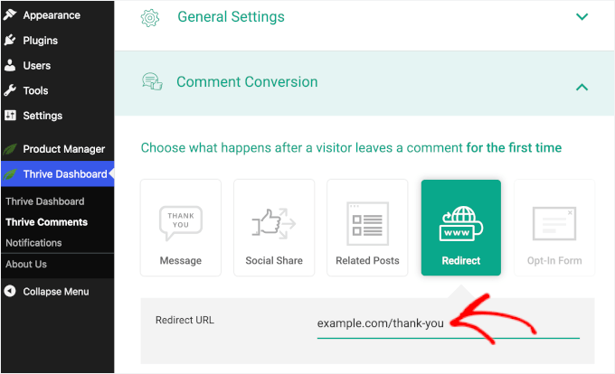 Redirecționarea comentariilor folosind Thrive Comments Redirecționarea comentariilor folosind Thrive Comments