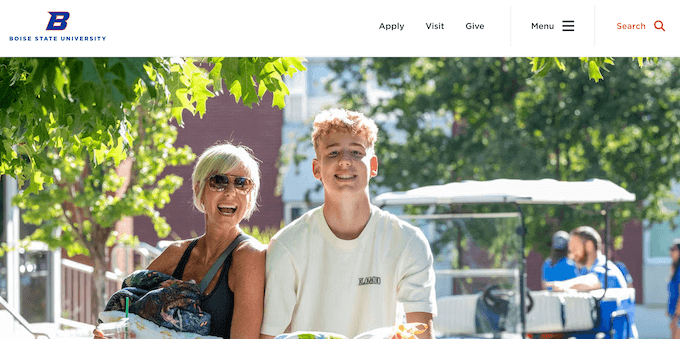 An example of a higher education portal created using WordPress