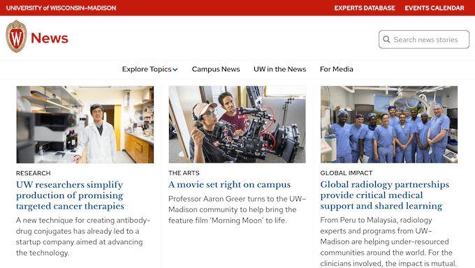 The University of Wisconsin–Madison news website