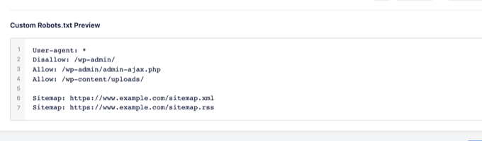 Previzualizare robots.txt All in One SEO Previzualizare robots.txt All in One SEO