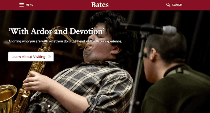 The Bates College WordPress-based website