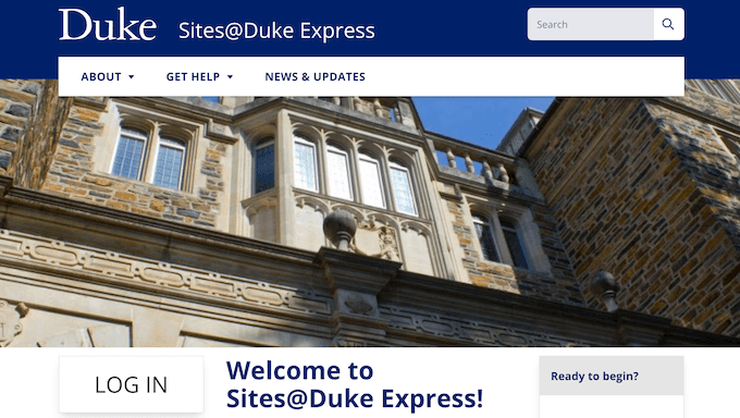 An educational portal, created using WordPress