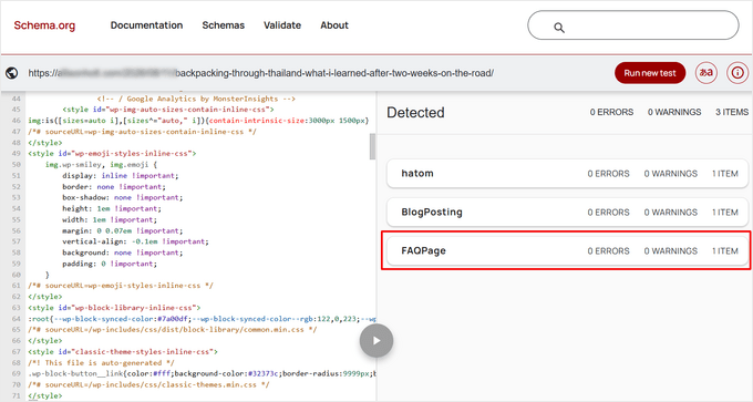 Expand the schema validator FAQ results Expand the schema validator FAQ results