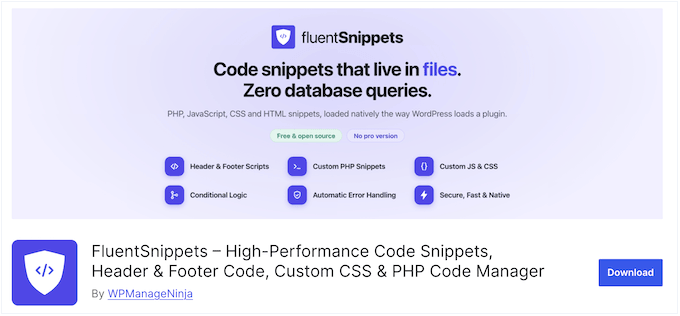 FluentSnippets – 最も軽量な100%無料プラグイン FluentSnippets – 最も軽量な100%無料プラグイン