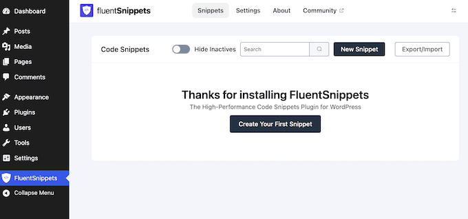 FluentSnippets WordPressスニペットプラグイン FluentSnippets WordPressスニペットプラグイン
