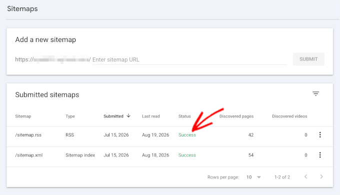 RSS feed added to Google Search Console RSS feed added to Google Search Console