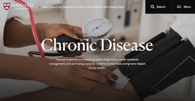 The Harvard University website