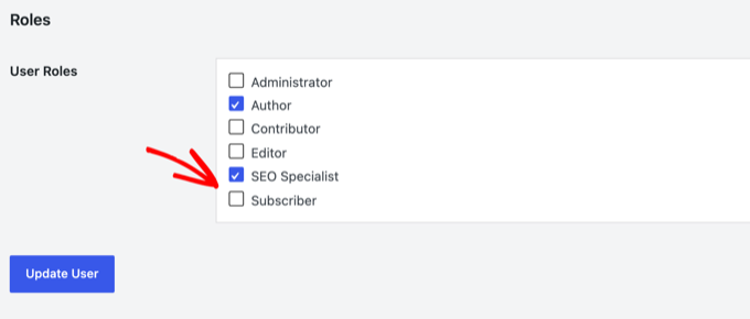Atribuiți utilizatorului noul rol personalizat Atribuiți utilizatorului noul rol personalizat