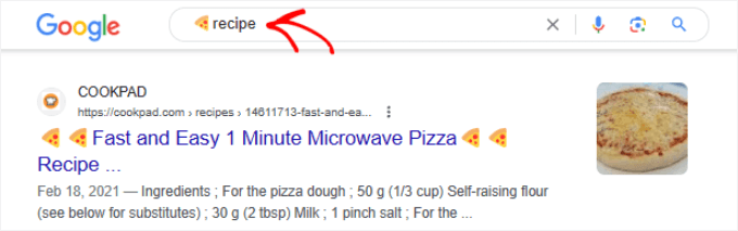 Emoji cu pizza în bara de căutare Emoji cu pizza în bara de căutare
