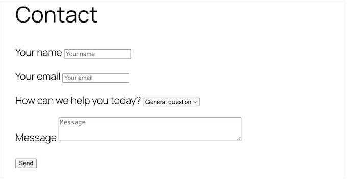 Un exemplu de formular HTML live