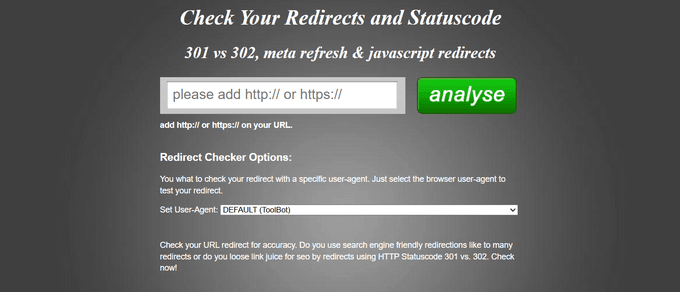 Free redirect checker