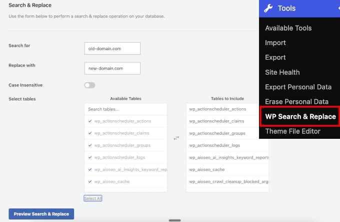 Căutați și înlocuiți pentru a actualiza adresele URL WordPress după o migrare a site-ului Căutați și înlocuiți pentru a actualiza adresele URL WordPress după o migrare a site-ului