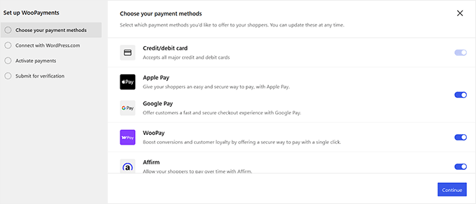 Configura WooPayments in WooCommerce Configura WooPayments in WooCommerce
