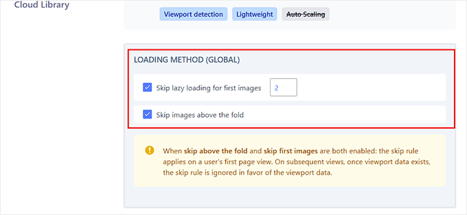 Skip lazy loading for the first 2 images in Optimole