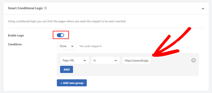 Add schema to a specific page using smart conditional logic Add schema to a specific page using smart conditional logic