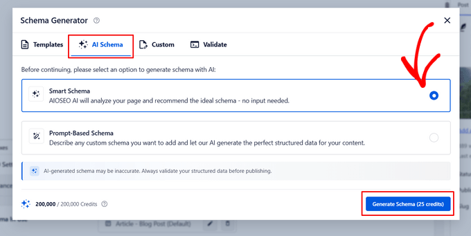 Select the smart schema option to automatically create FAQ schema from your post Select the smart schema option to automatically create FAQ schema from your post