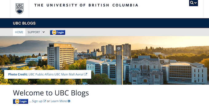 UBC Blogs created using the open source WordPress software