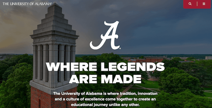 An example of an educational website, created using WordPress