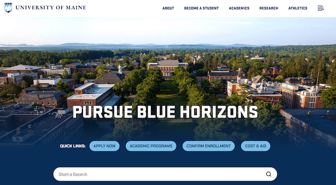 The university of Maine WordPress website