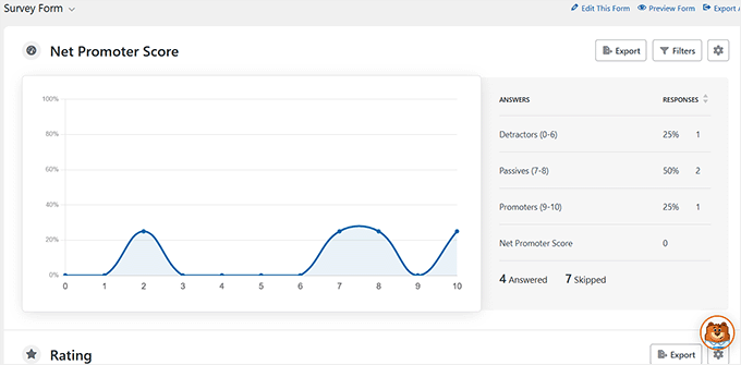 View survey reports in WPForms