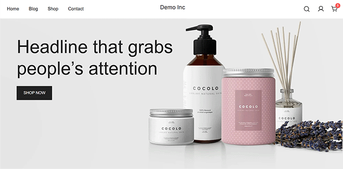WooCommerce store homepage WooCommerce store homepage