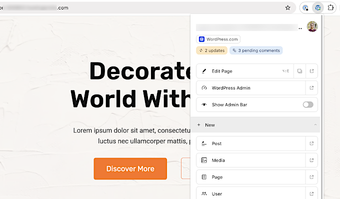 WordPress browser extension WordPress browser extension