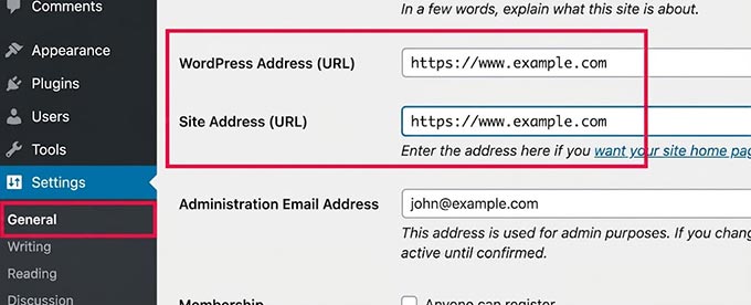 Setări URL WordPress